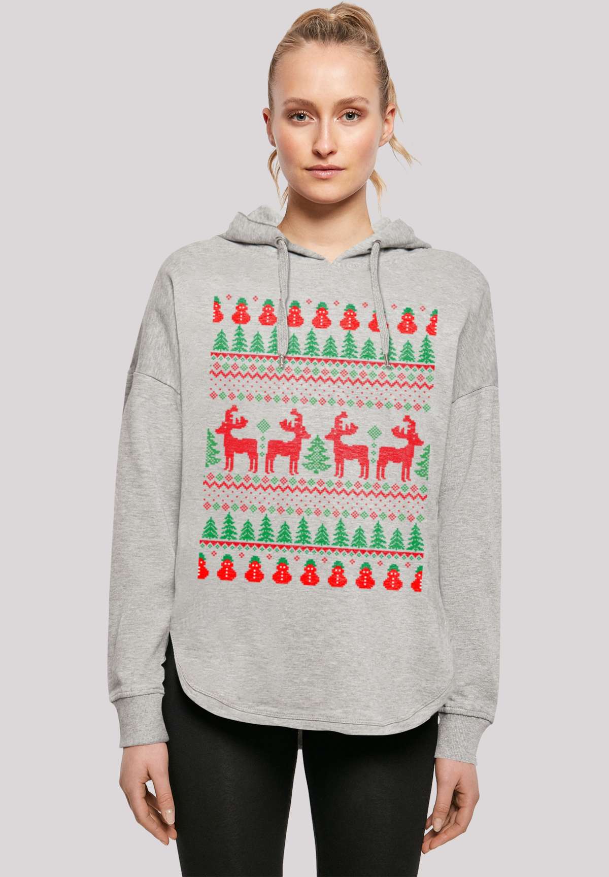 Толстовка с капюшоном Christmas Reindeers Weihnachten Muster