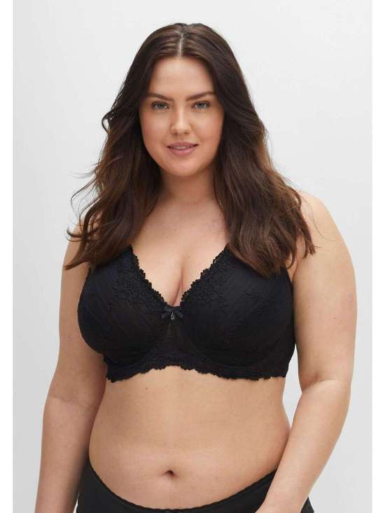 Бюстгальтер на косточках с изящным кружевом и боковой поддержкой. Große Größen