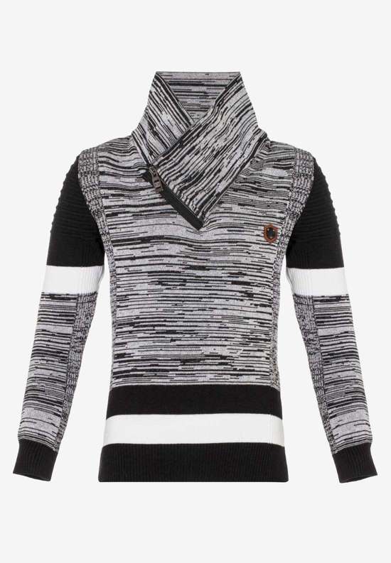 Вязаный свитер с высоким шалевым воротником