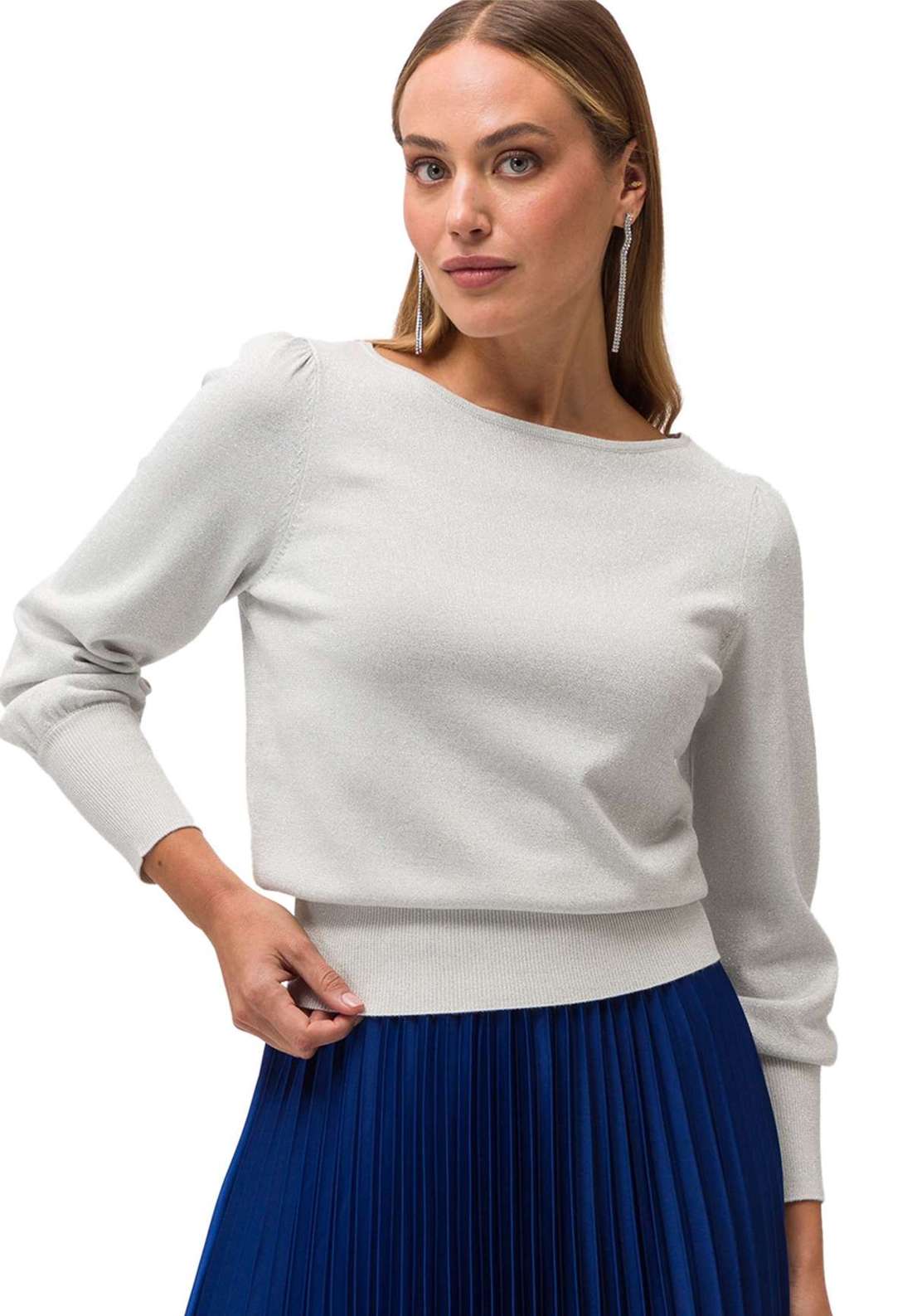 Вязаный свитер zero Pullover mit Glitzerfaden