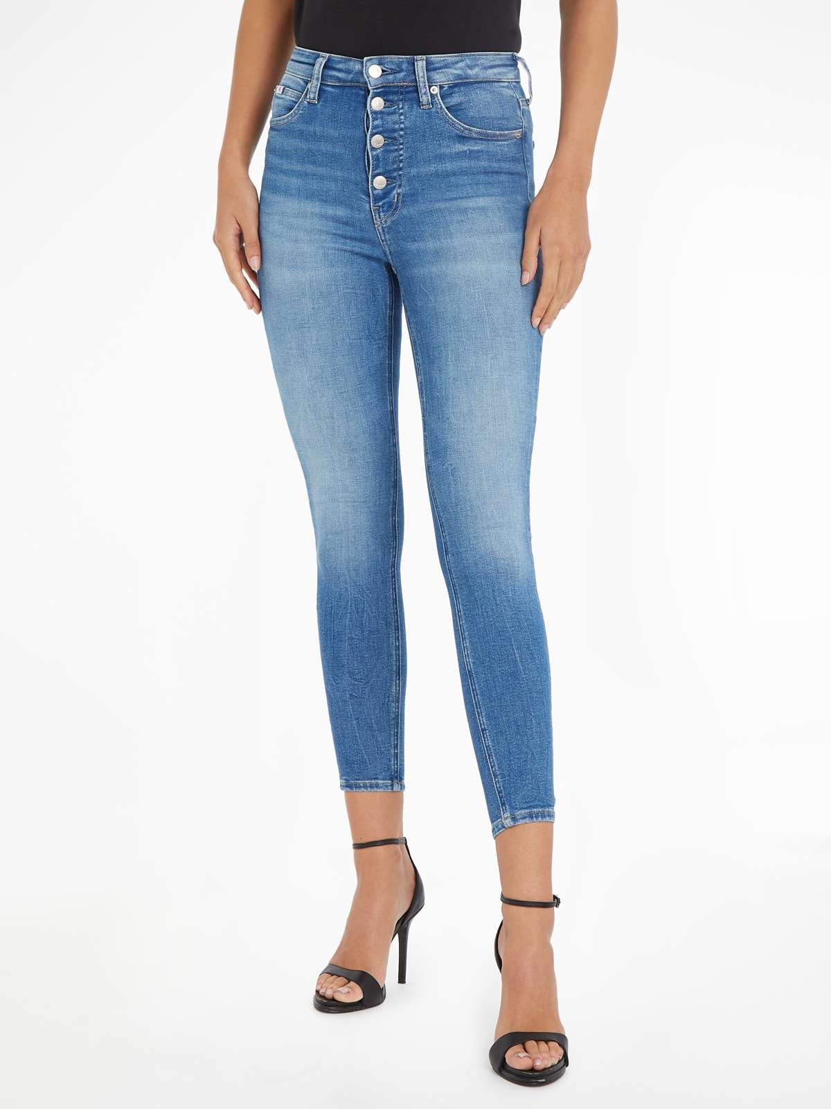 Джинсы скинни с пятью карманами. HIGH RISE SUPER SKINNY ANKLE