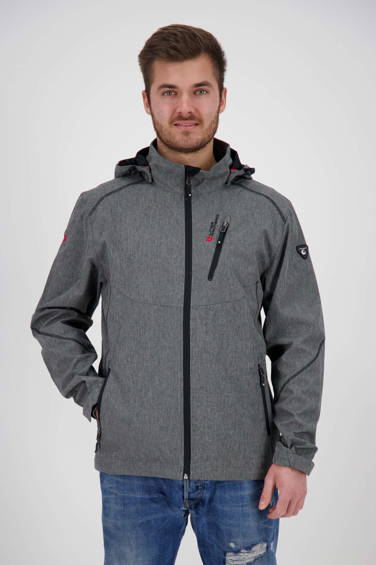 Куртка Softshell элегантного меланжевого цвета. GAROU PEAK MEN