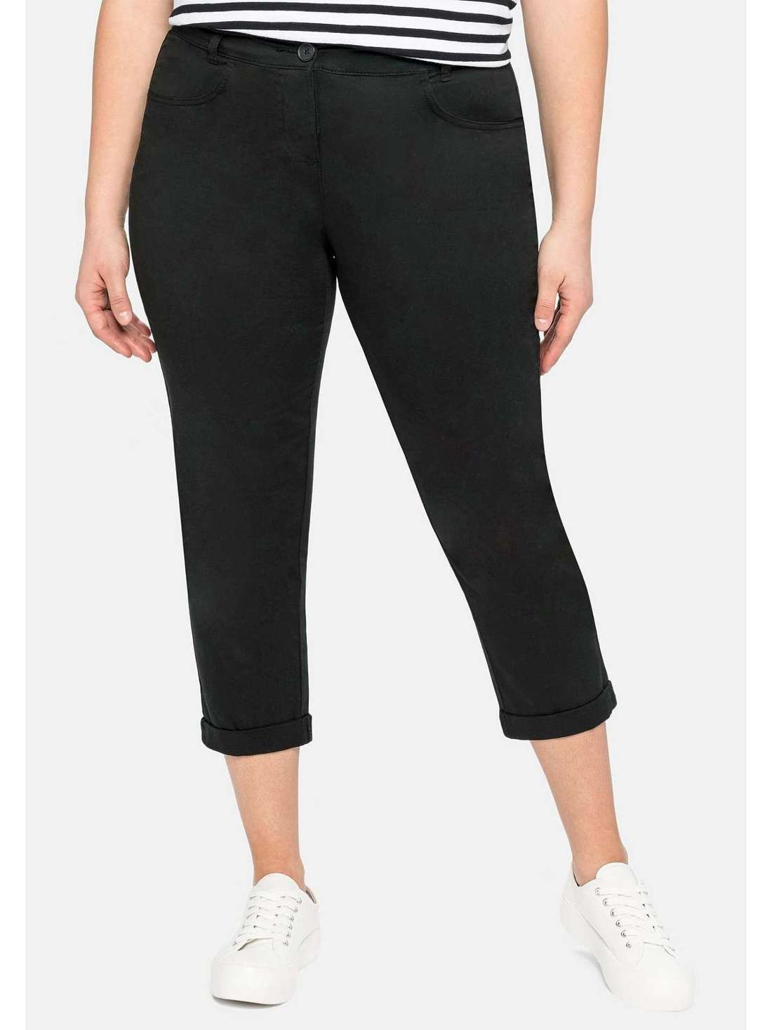 Брюки длиной 7/8 из эластичного хлопка. Große Größen