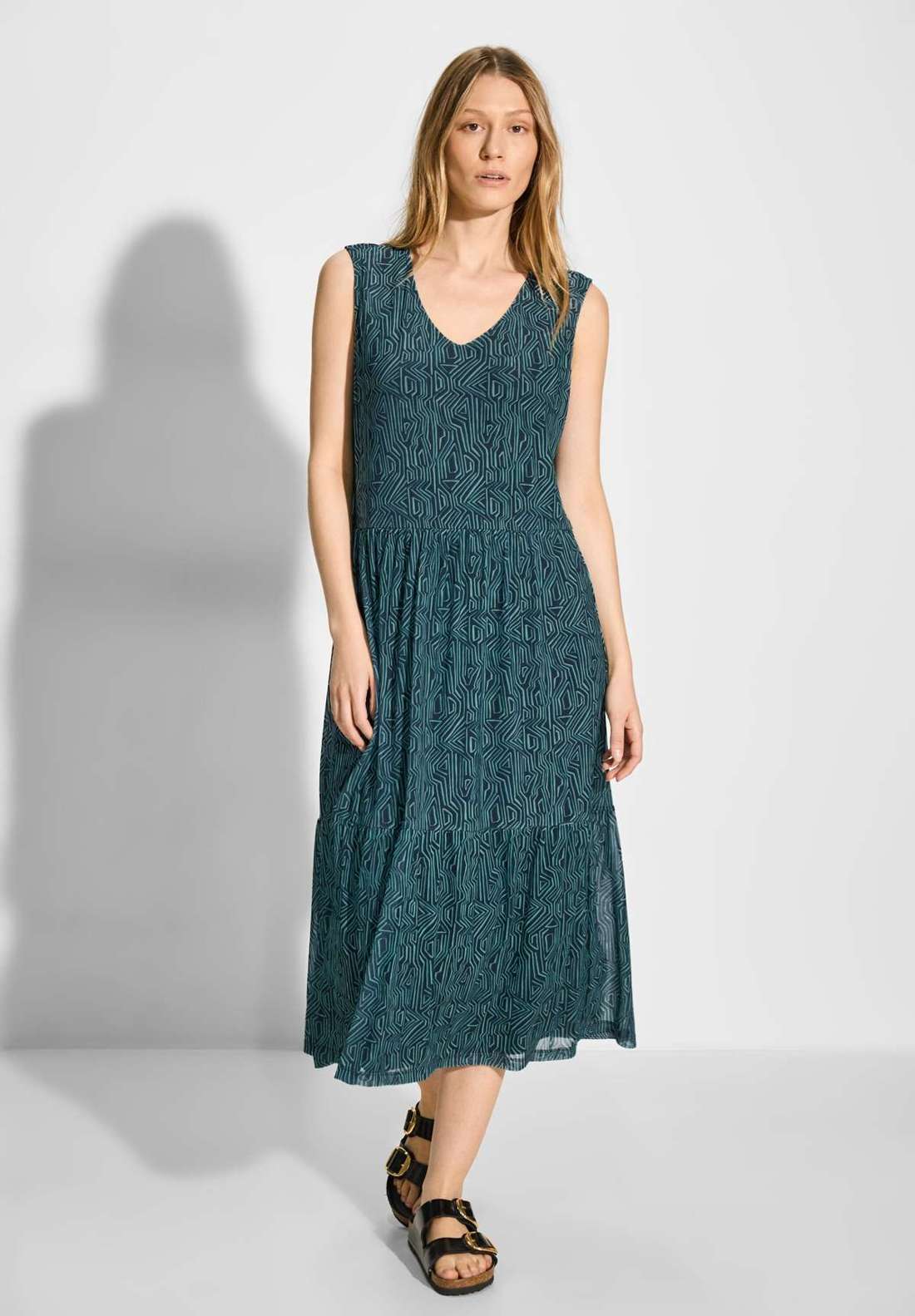 Сетчатое платье с принтом