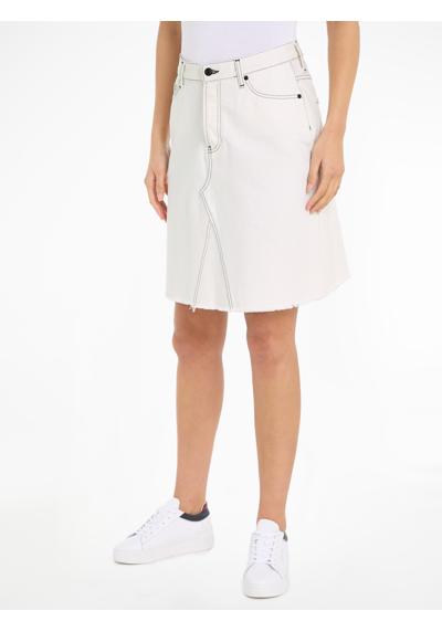 Джинсовая юбка, тканая юбка с тисненым логотипом