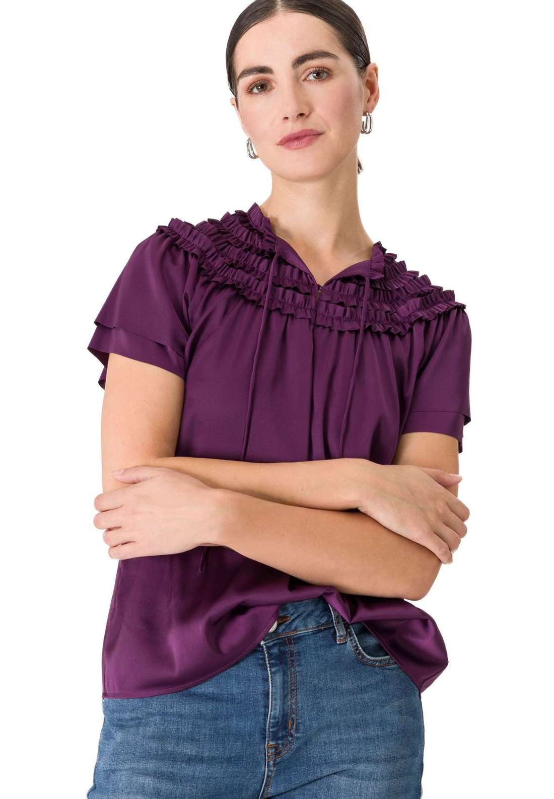 Классическая блузка zero Bluse mit Rüschen