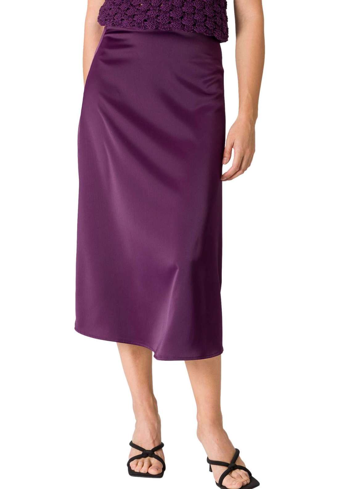 Юбка макси zero Satin Midirock im Schrägschnitt