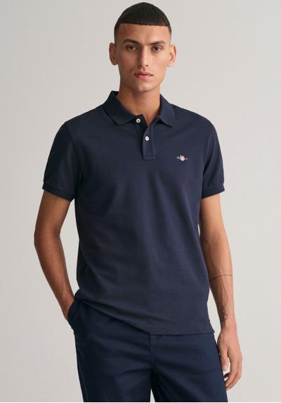 Рубашка-поло с вышитым логотипом на груди SLIM SHIELD SS PIQUE POLO