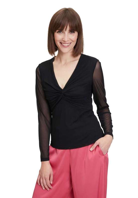 Рубашка с коротким рукавом Langarm-Shirt mit Raffung