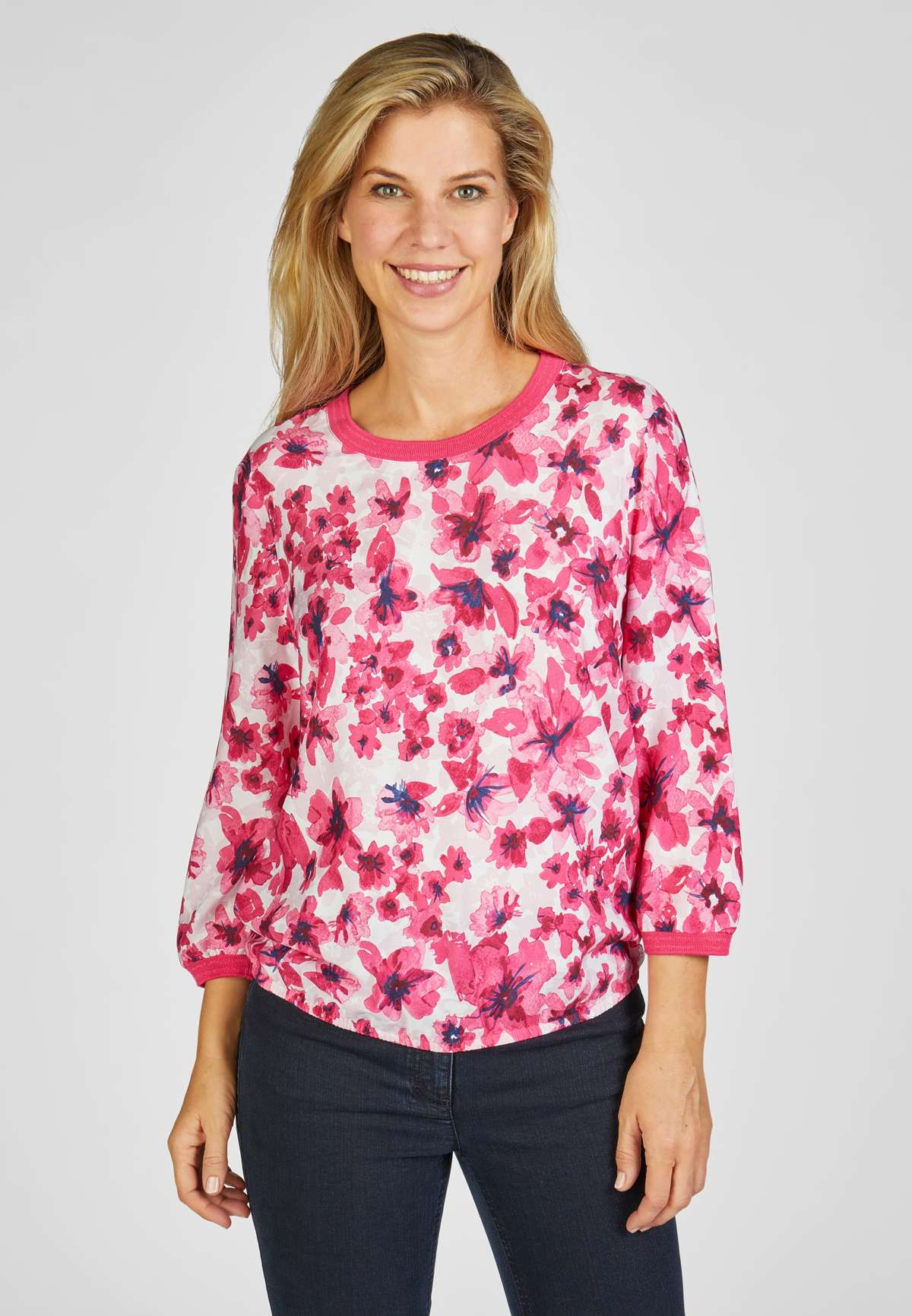 Классическая блузка Geblumte Bluse mit Gummizug
