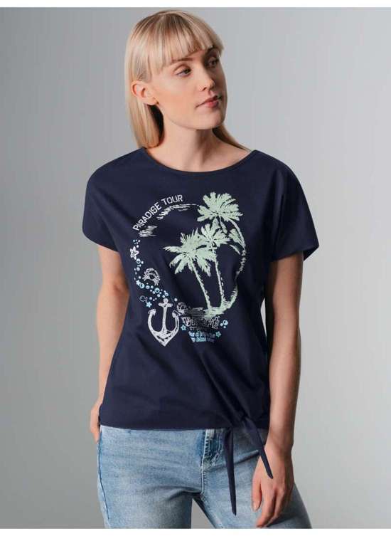футболка TRIGEMA T-Shirt mit modischem Knoten