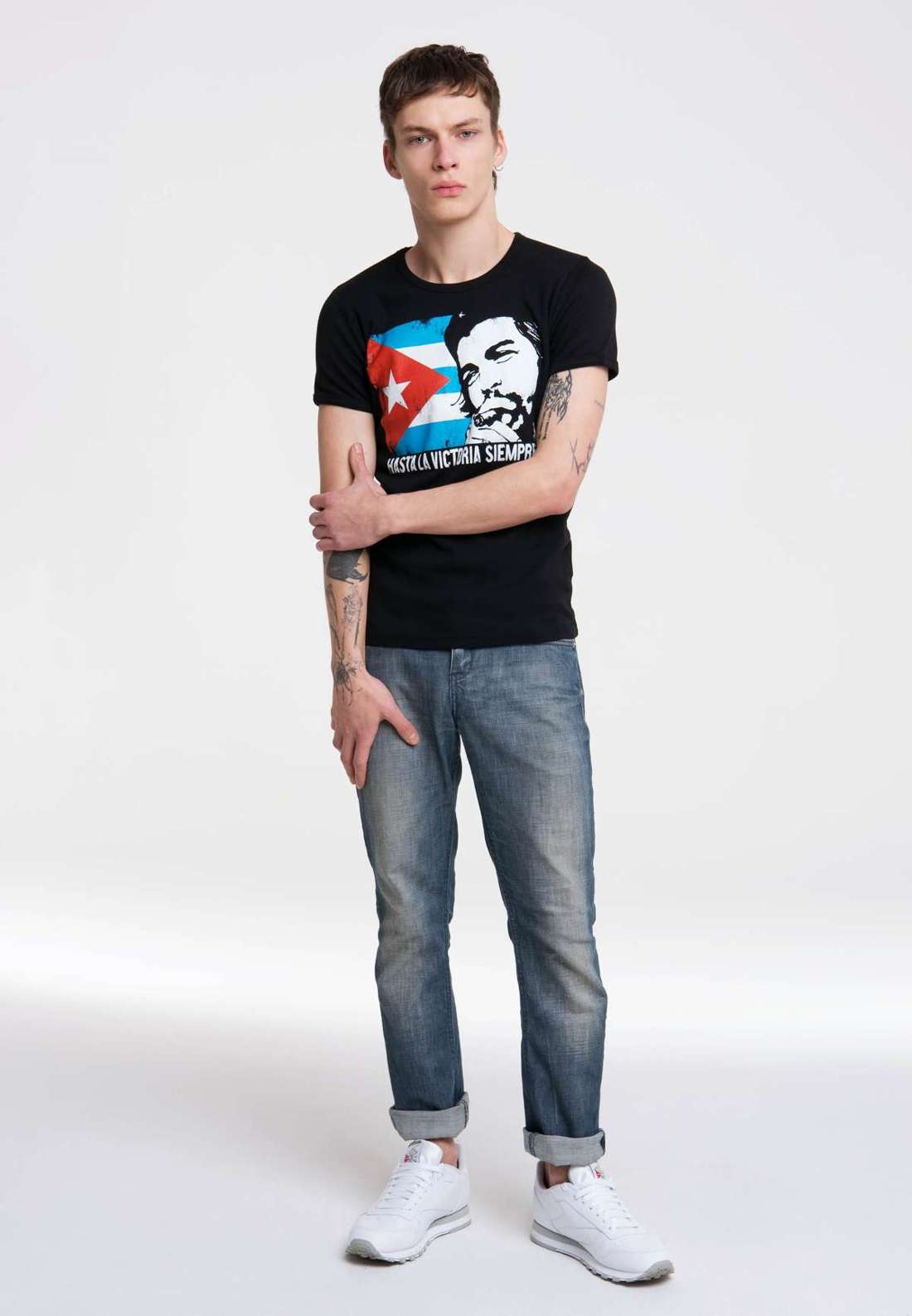 Футболка с модным винтажным принтом Che Guevara - Cuban Flag