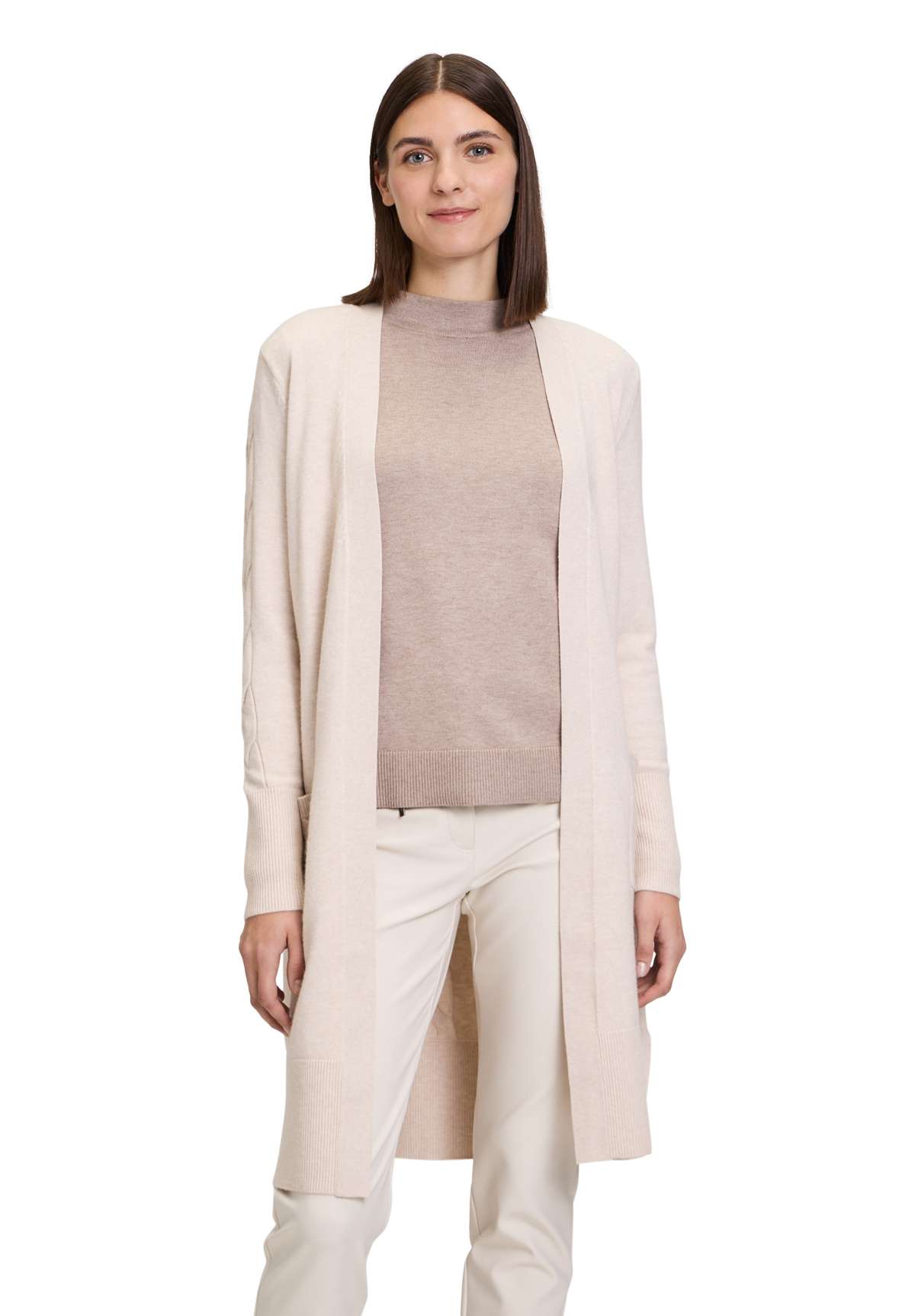 Кардиган Longstrickjacke mit aufgesetzten Taschen
