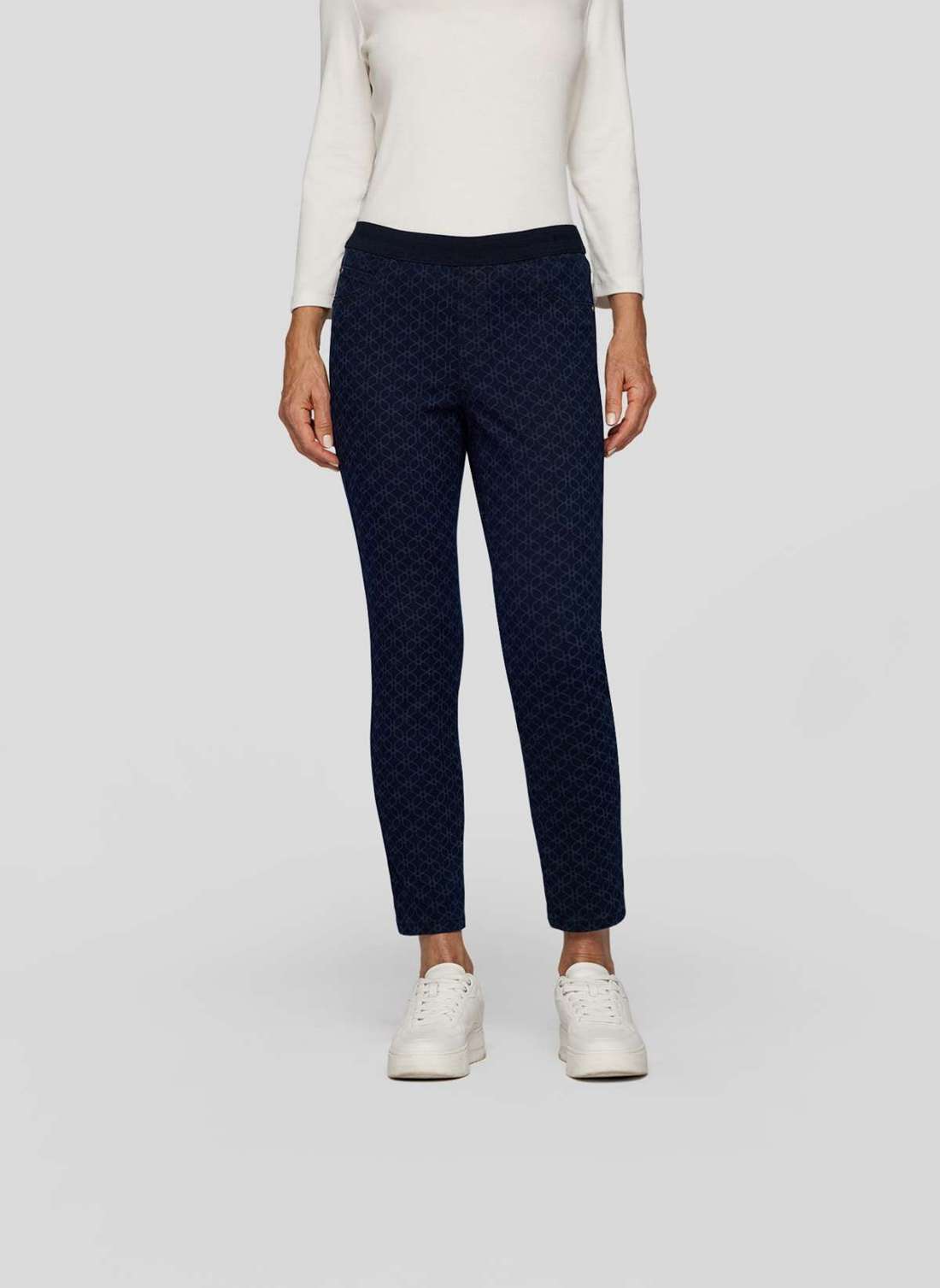 Брюки из джерси Gemusterte Jeans in Skinny-Form