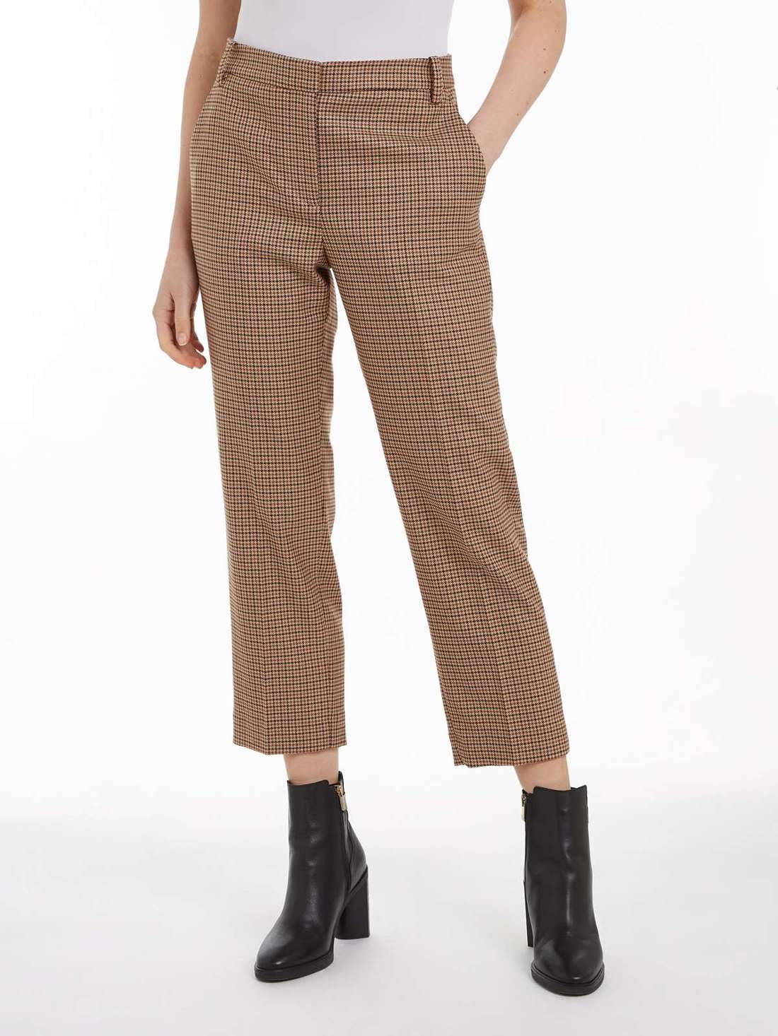 Тканые брюки в клетку CORE CHECK SLIM STRAIGHT PANT
