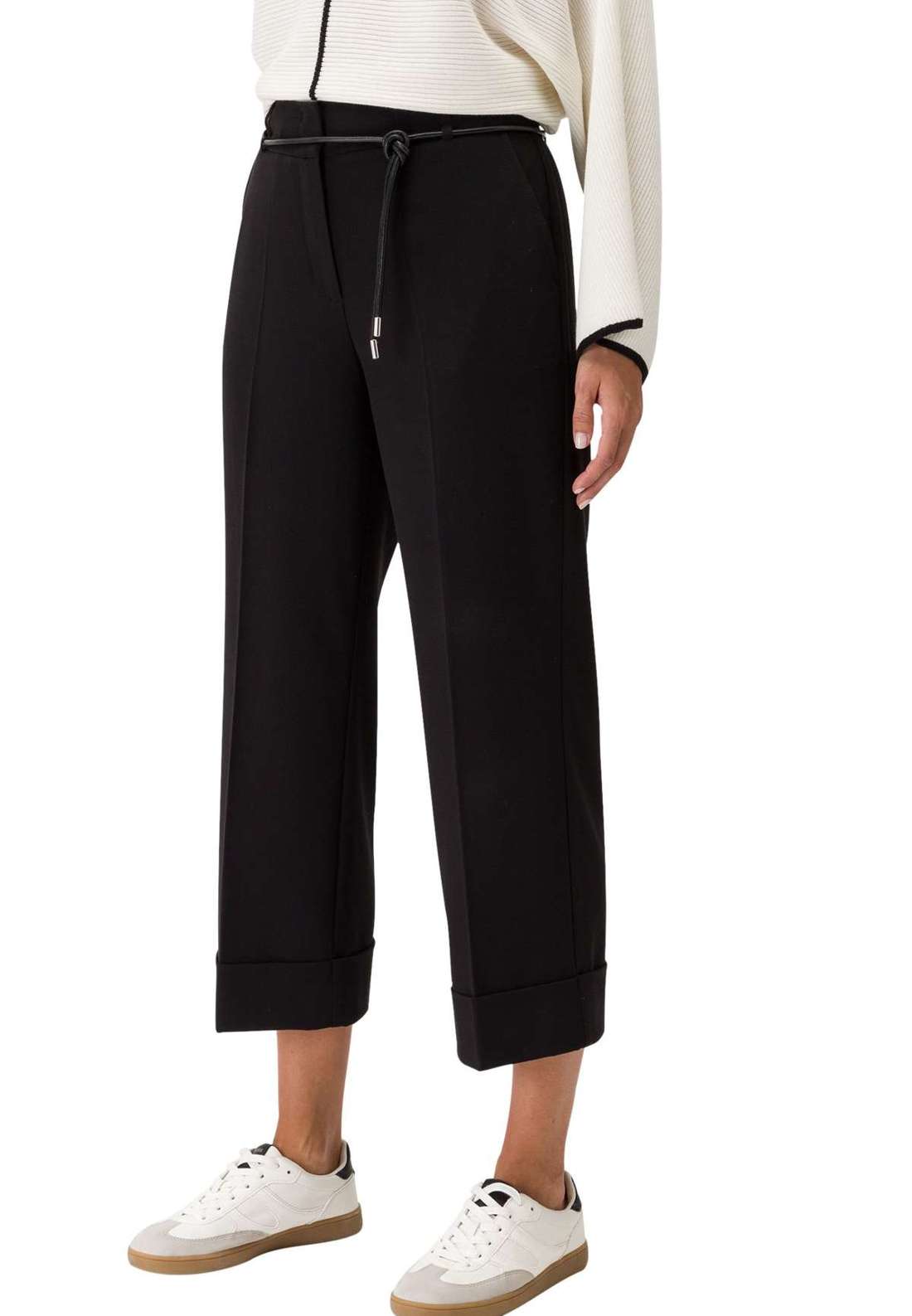 Тканевые брюки zero Hose weites Bein Bindegürtel