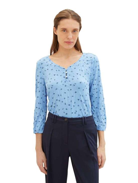 Рубашка с рукавом 3/4, принтом по всей поверхности и вырезом Henley.