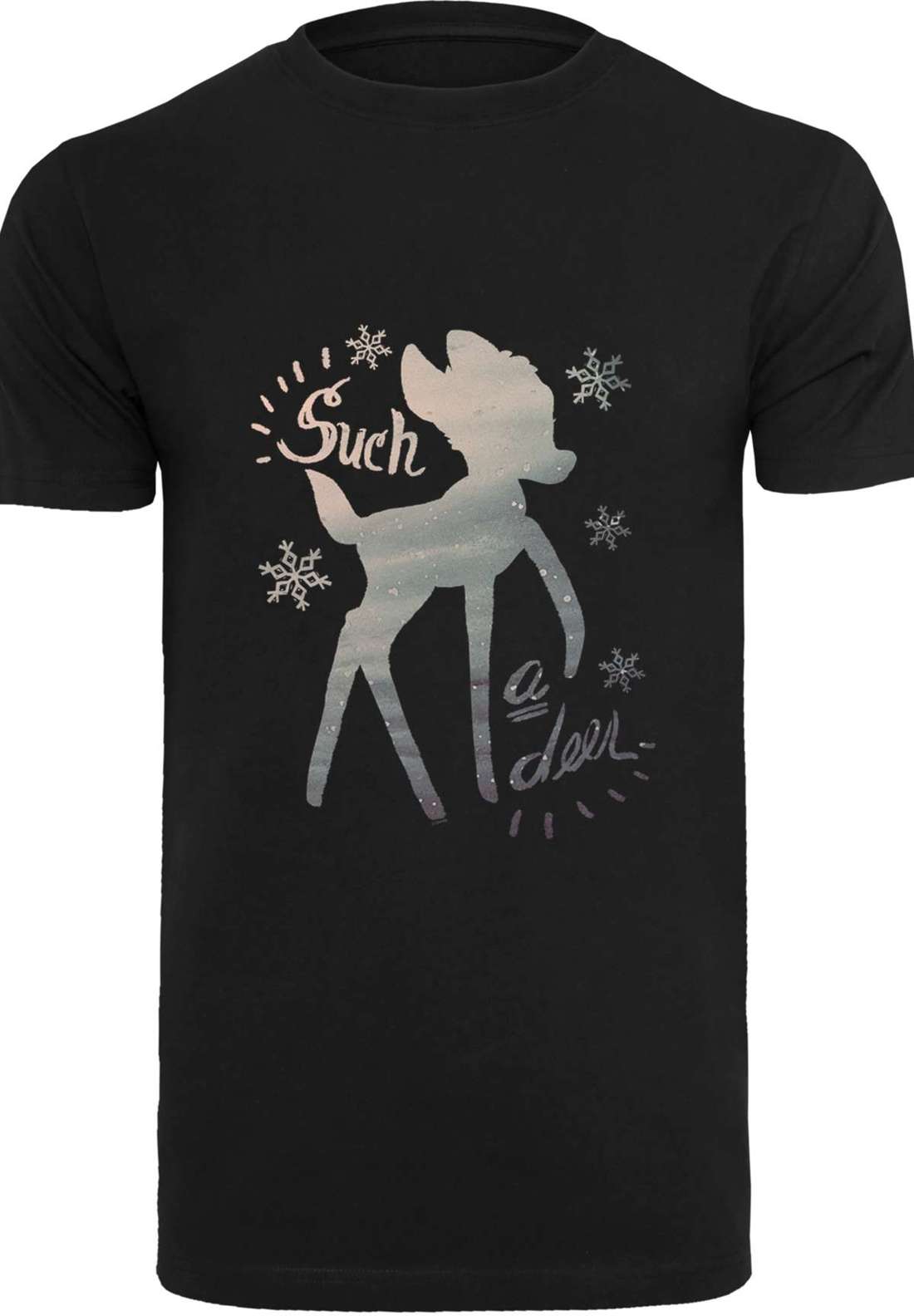 Рубашка с коротким рукавом Herren Bambi Winter Deer -BLK with T-Shirt Round Neck