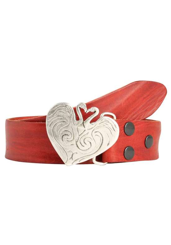 Кожаный ремень со сменной застежкой. Flamingoherz Silber Kristall