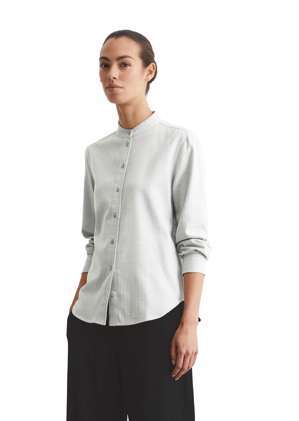 Блузка с длинными рукавами aus softer Herringbone-Qualitat