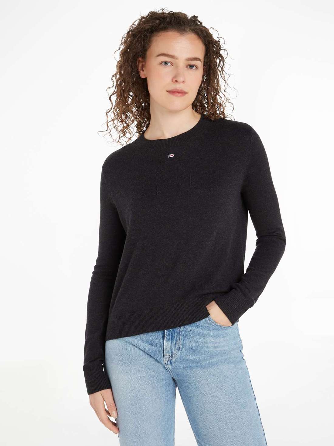 Вязаный свитер с вышивкой логотипа TJW ESSENTIAL CREW NECK SWEATER