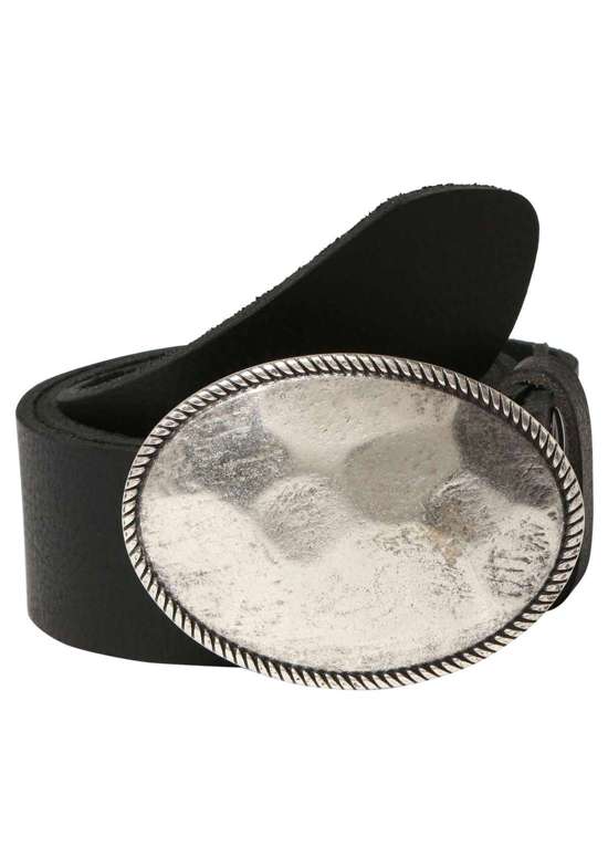 Кожаный ремень со сменной застежкой. Oval Matt Gehämmert