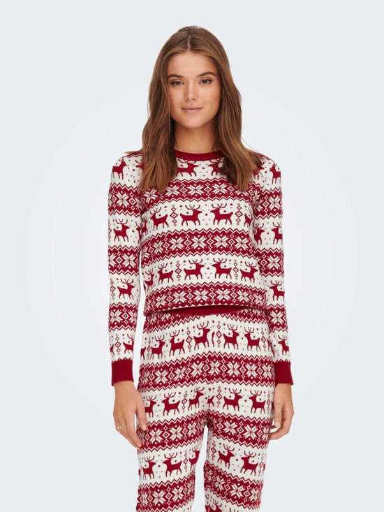 Рождественский свитер ONLXMAS COMFY SNOWFLAKE L/S PULLOVER KNT