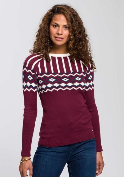 Жаккардовый свитер с норвежским узором в разных цветах.