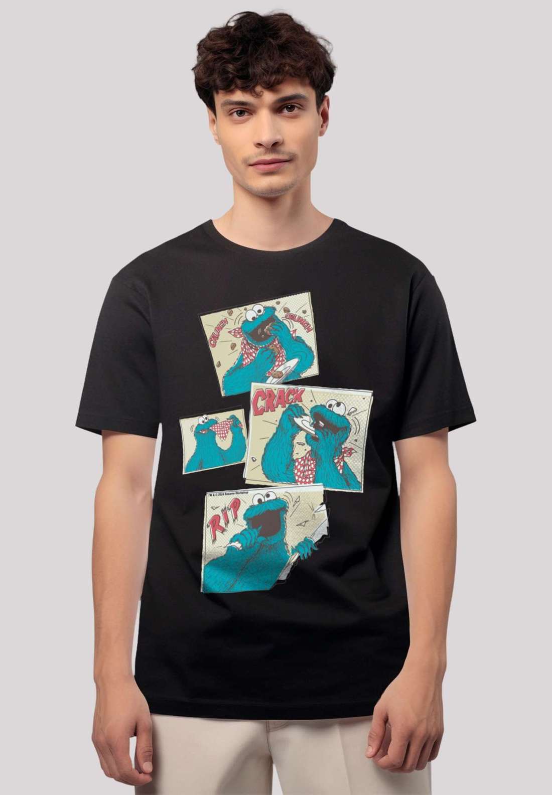 футболка Sesamstraße Cookie Monster Crunch Crack Rip