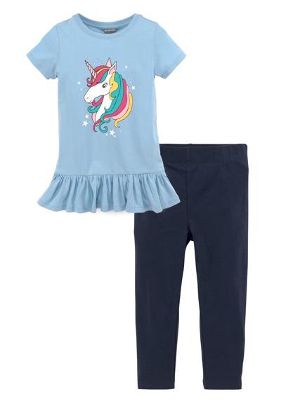 Рубашка и леггинсы (комплект, 2 шт.) с рюшами и принтом единорога для маленьких...