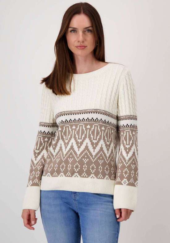 Свитер с круглым вырезом с норвежским узором