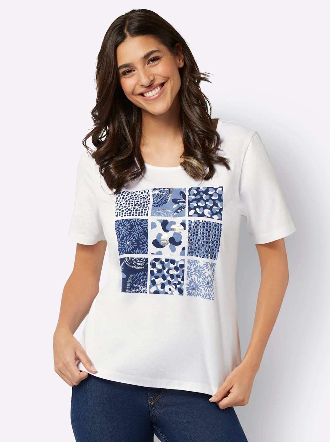 рубашка с круглым вырезом Rundhals-Shirt