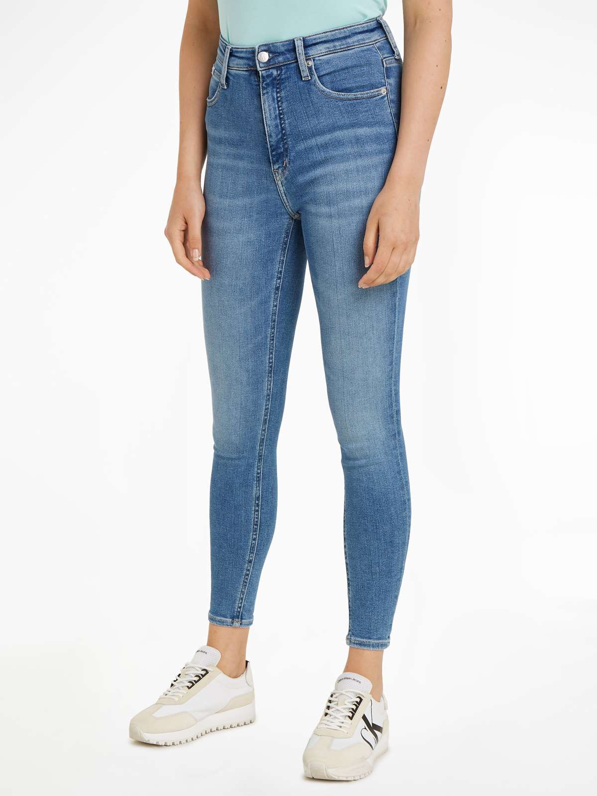 Джинсы скинни классической формы с пятью карманами. HIGH RISE SUPER SKINNY ANKLE