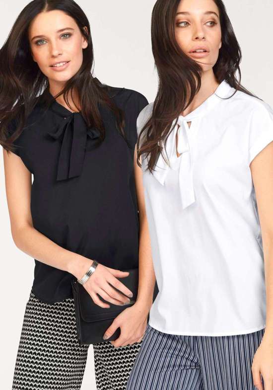 Блузка с завязками на воротнике
