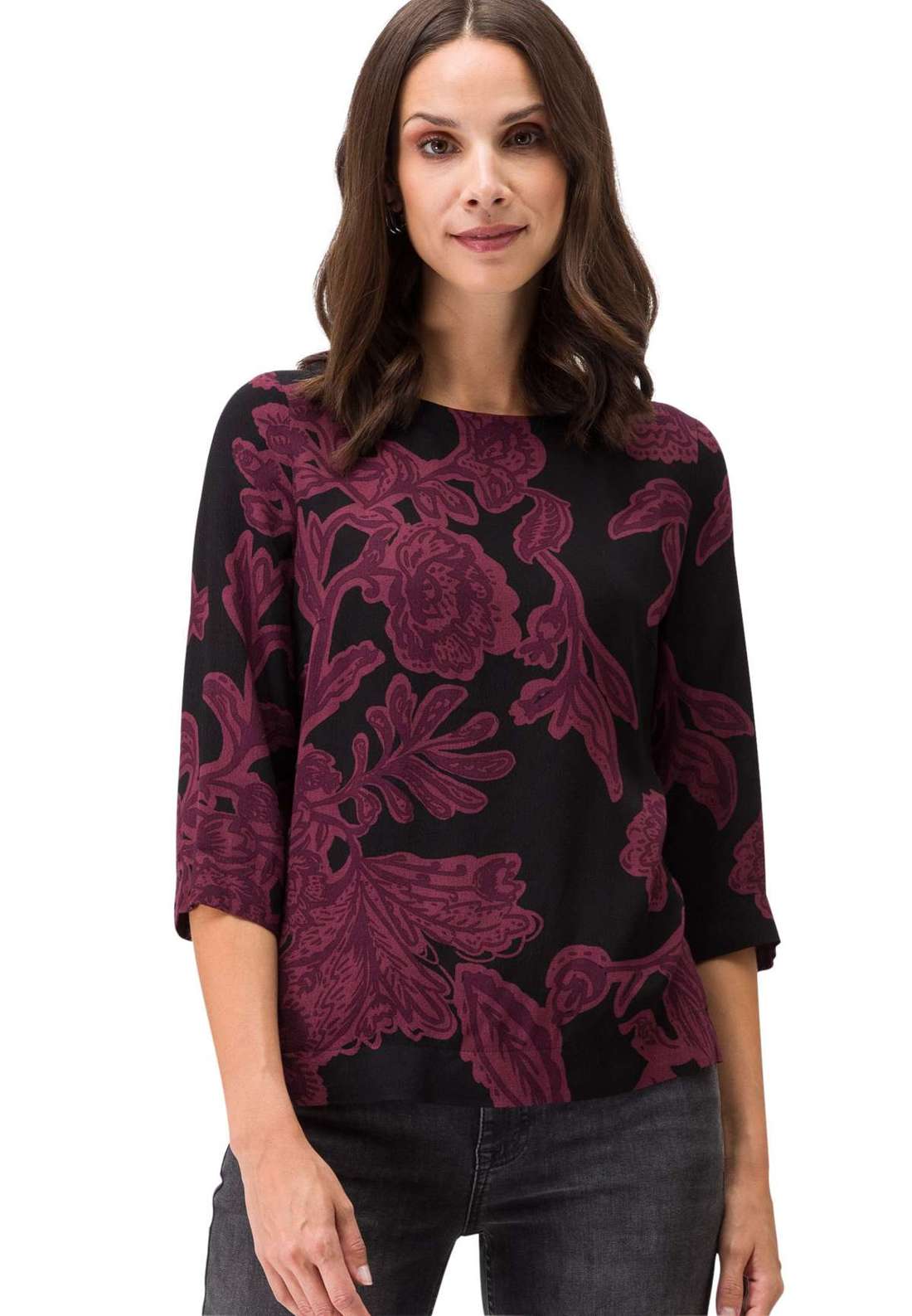 Блузка с принтом zero Viskosebluse mit 3/4 Arm