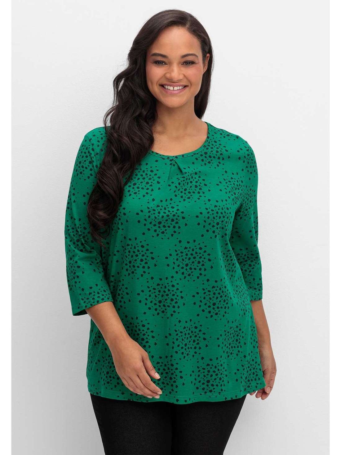 Рубашка с рукавом 3/4 и принтом конфетти Große Größen