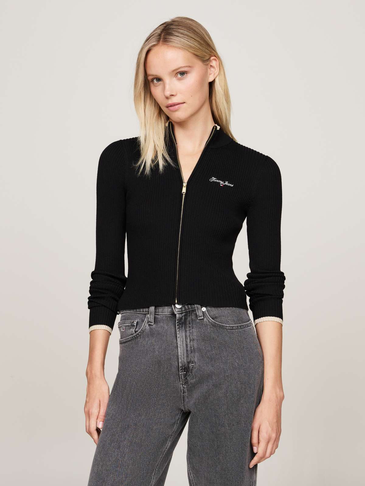 Кардиган с блестками TJW METALLIC TIP ZIP CARDIGAN