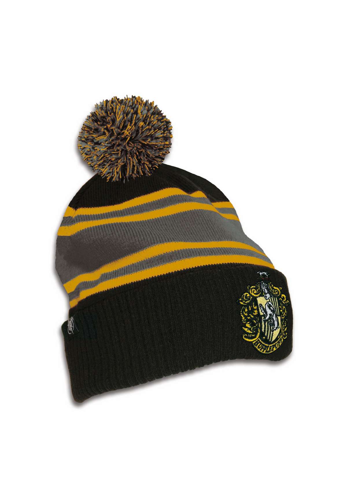 Вязаная шапка с лицензионной вышивкой. Harry Potter - Hufflepuff