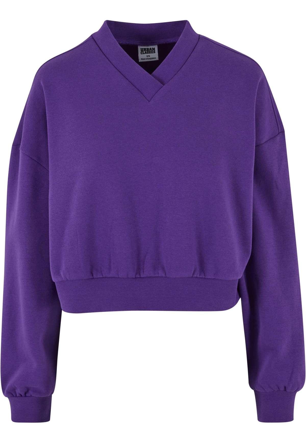 рубашка с круглым вырезом Urban Classics Damen Ladies Cropped V-Neck