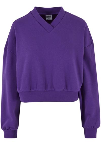 рубашка с круглым вырезом Urban Classics Damen Ladies Cropped V-Neck