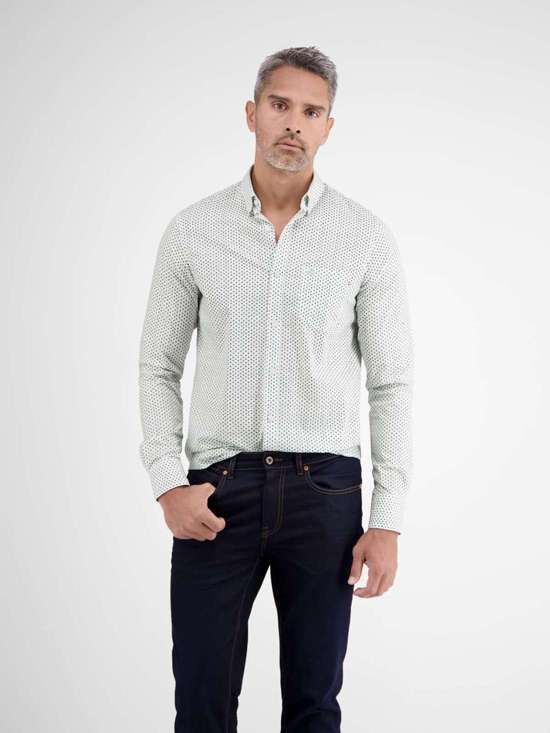 Рубашка с длинным рукавом LERROS Poplinhemd mit Minimal-Alloverprint