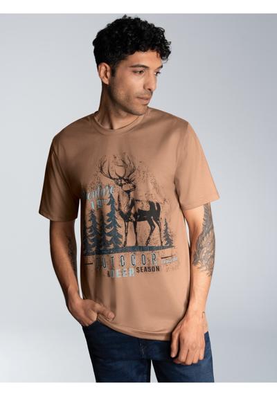 футболка TRIGEMA T-Shirt mit gro?em Hirsch-Printmotiv
