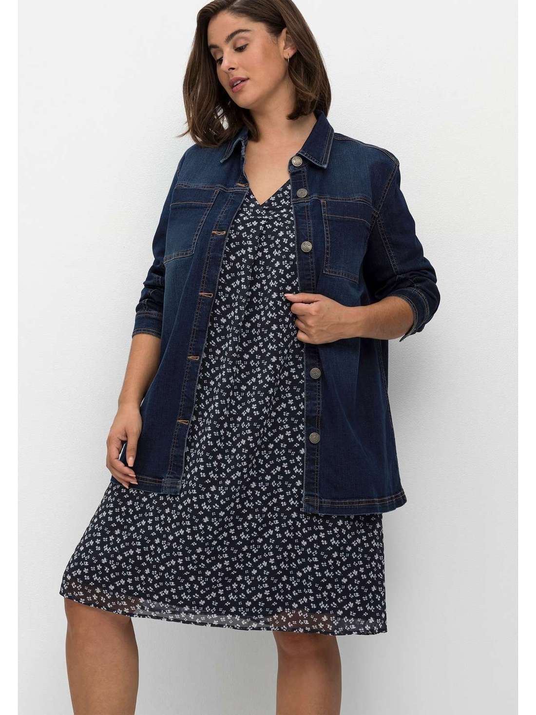 Блуза-пиджак слегка приталенного кроя Große Größen