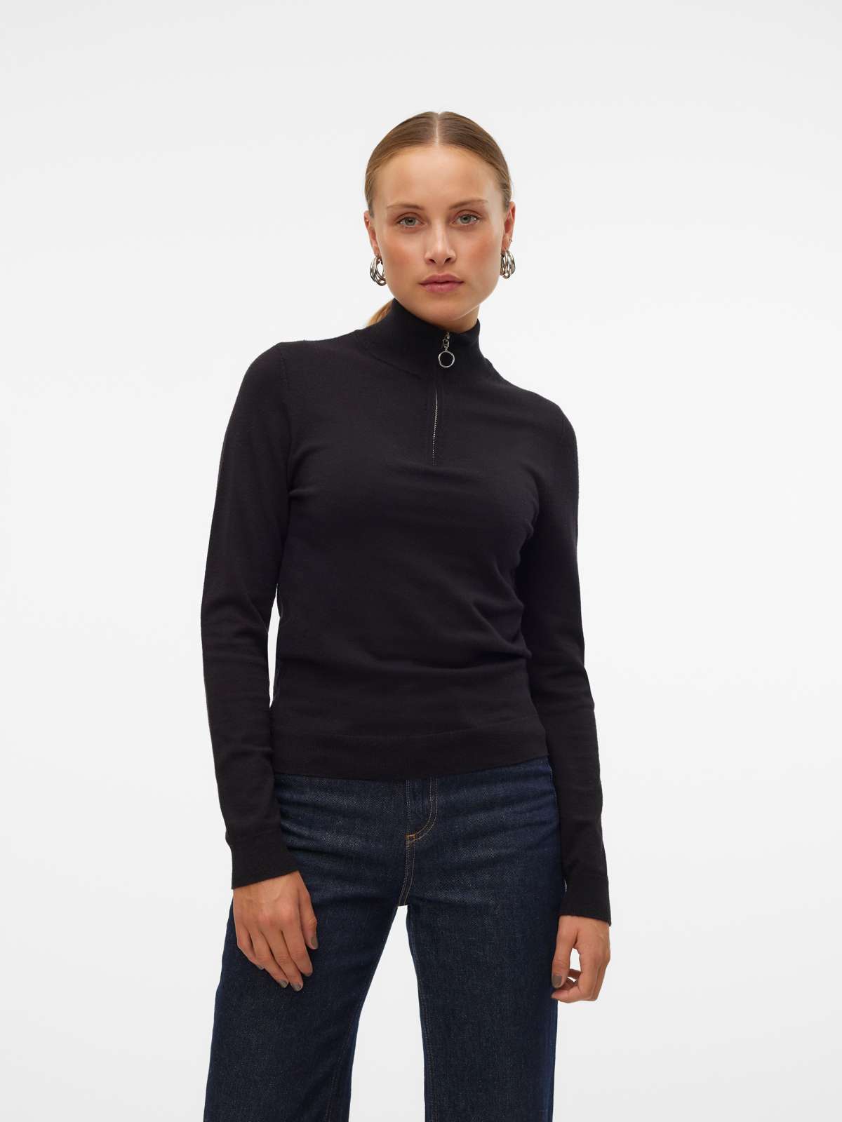Свитер с воротником-стойкой VMHAPPINESS LS HIGHNECK ZIP PULL GA BOO
