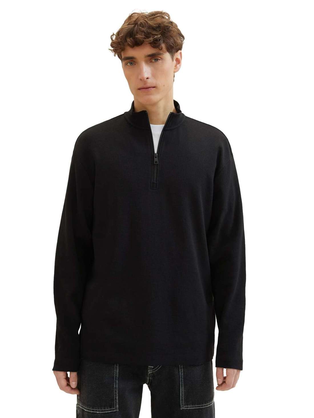 Рубашка с длинными рукавами в стиле вафельного пике