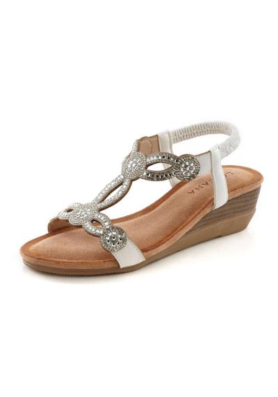 Сандалии, сандалии, летняя обувь с драгоценными камнями и эластичными ремешками.