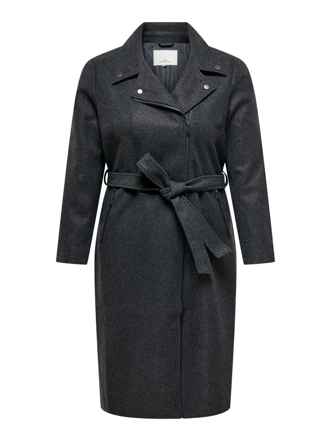 Длинное пальто с байкерскими деталями CARAUGUSTA LIFE BIKER COAT OTW