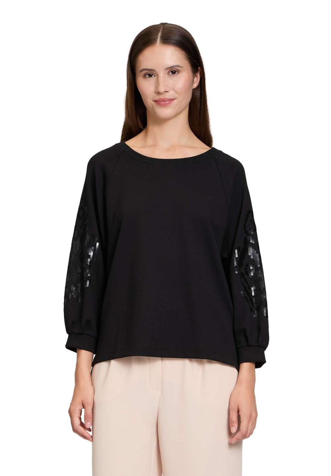 рубашка с рукавом 3/4 Sweatshirt mit Trompetenärmeln