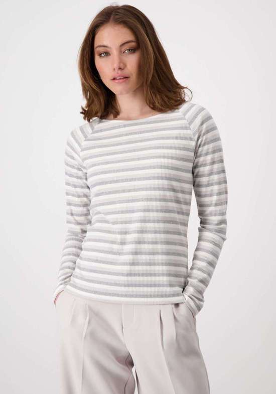 Рубашка с круглым вырезом в полоску