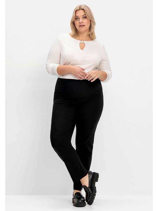 Брюки без застежки с эффектом бодиформинга. Große Größen